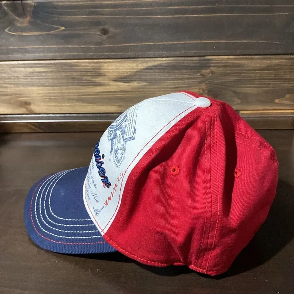 Budweiser King of Beers Red White Blue Baseball Cap Hat Size M/L